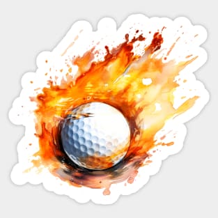 Flamming Golf Ball Sticker